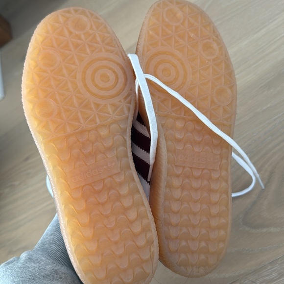 adidas White Sneakers with Maroon Stripes and Gum Sole — Clean Retro Style - Picture 5 of 5
